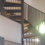 Steel fabricated contemporary spiral staircase